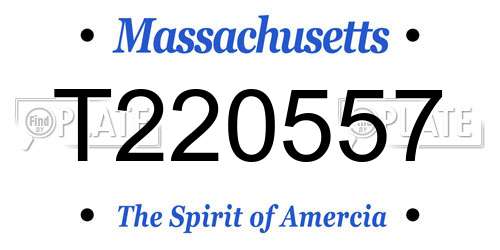 T220557 Massachusetts License Plate