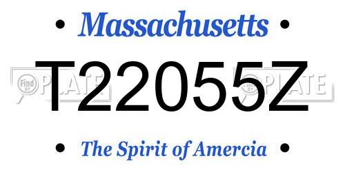 T22055Z Massachusetts License Plate