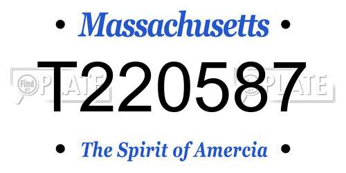 T220587 Massachusetts License Plate