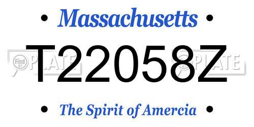 T22058Z Massachusetts License Plate