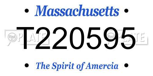 T220595 Massachusetts License Plate