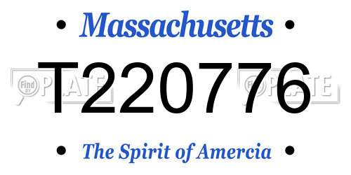 T220776 Massachusetts License Plate