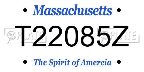 T22085Z Massachusetts License Plate