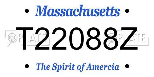 T22088Z Massachusetts License Plate
