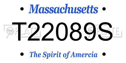 T22089S Massachusetts License Plate