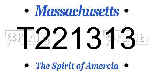 T221313 Massachusetts License Plate