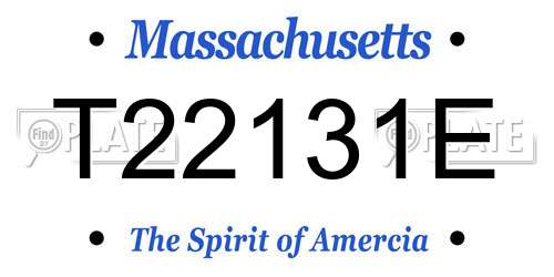 T22131E Massachusetts License Plate