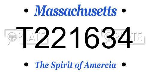 T221634 Massachusetts License Plate