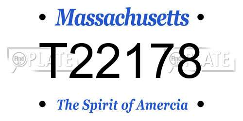 T22178 Massachusetts License Plate