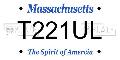 T221UL Massachusetts License Plate