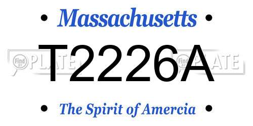 T2226A Massachusetts License Plate