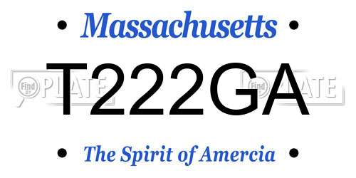 T222GA Massachusetts License Plate