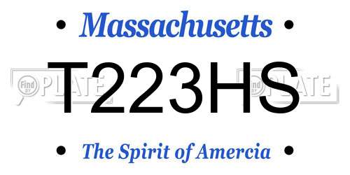 T223HS Massachusetts License Plate