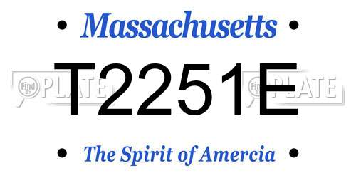 T2251E Massachusetts License Plate