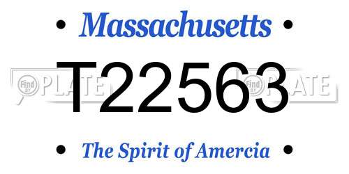 T22563 Massachusetts License Plate