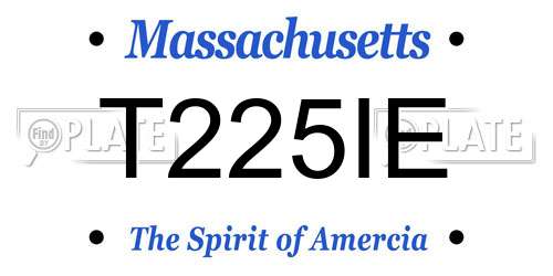 T225IE Massachusetts License Plate
