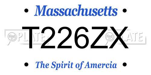 T226ZX Massachusetts License Plate