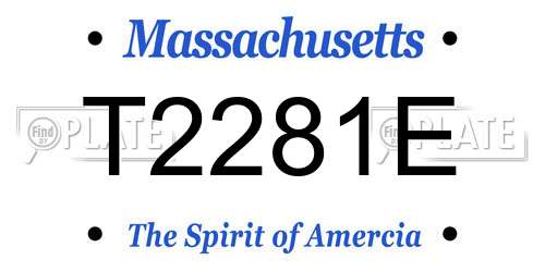T2281E Massachusetts License Plate