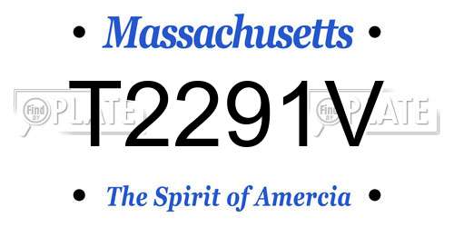 T2291V Massachusetts License Plate