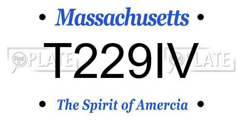 T229IV Massachusetts License Plate