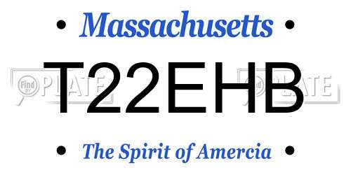 T22EHB Massachusetts License Plate