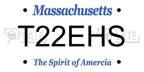 T22EHS Massachusetts License Plate