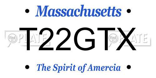 T22GTX Massachusetts License Plate