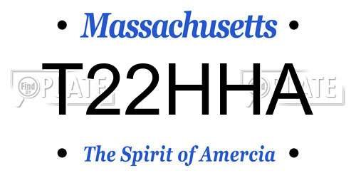 T22HHA Massachusetts License Plate