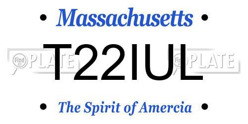 T22IUL Massachusetts License Plate