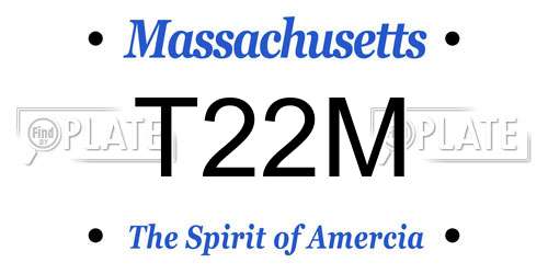 T22M Massachusetts License Plate