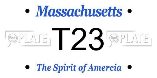 T23 Massachusetts License Plate