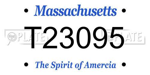 T23095 Massachusetts License Plate