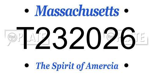 T232026 Massachusetts License Plate