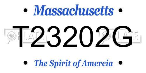 T23202G Massachusetts License Plate