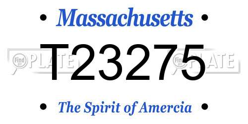 T23275 Massachusetts License Plate