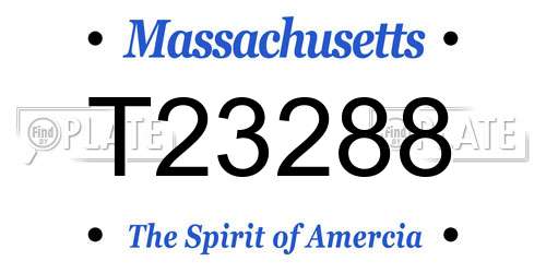 T23288 Massachusetts License Plate
