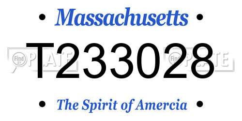 T233028 Massachusetts License Plate
