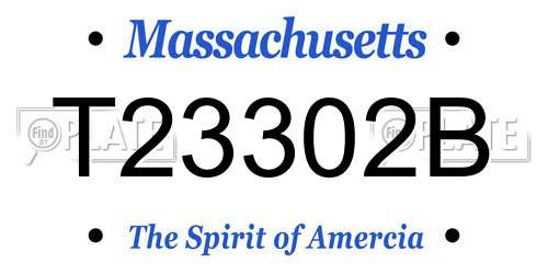 T23302B Massachusetts License Plate