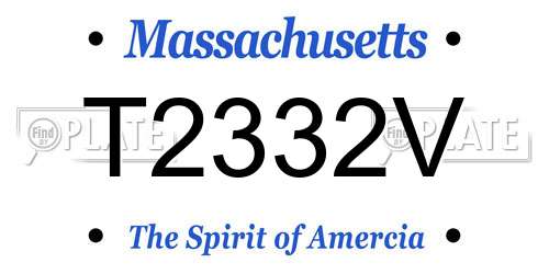 T2332V Massachusetts License Plate