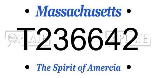 T236642 Massachusetts License Plate
