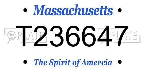 T236647 Massachusetts License Plate