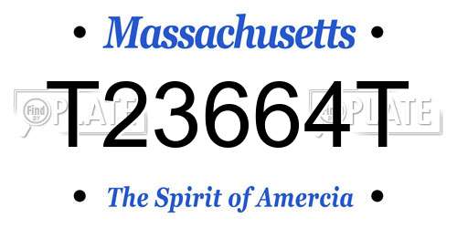 T23664T Massachusetts License Plate