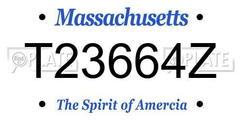 T23664Z Massachusetts License Plate