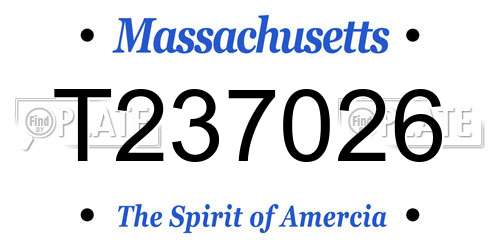 T237026 Massachusetts License Plate