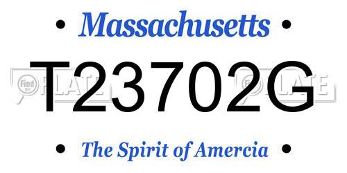 T23702G Massachusetts License Plate