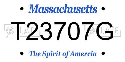 T23707G Massachusetts License Plate
