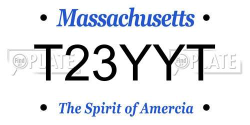 T23YYT Massachusetts License Plate