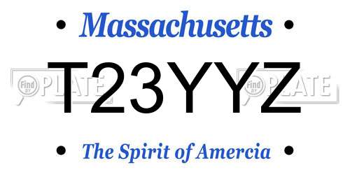 T23YYZ Massachusetts License Plate