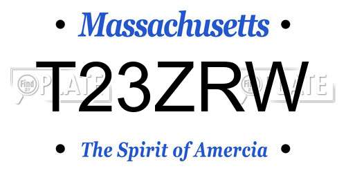 T23ZRW Massachusetts License Plate