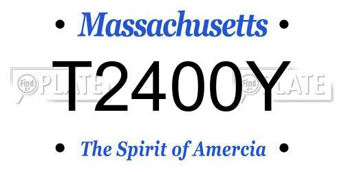 T2400Y Massachusetts License Plate